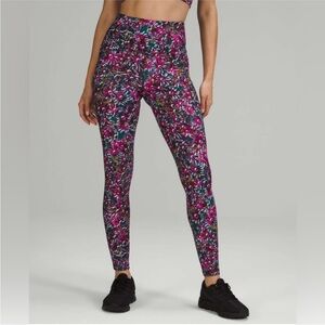 Lululemon • FLEECE LINED ❄️ Base Pace High Rise Fleece In Floral Electric Multi